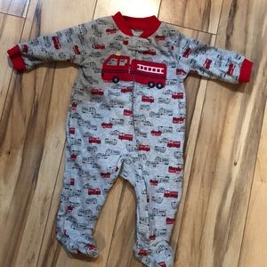 Red and gray pajama onesie size 3 months